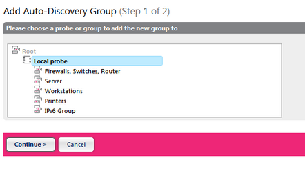 Add Auto-Discovery Group Assistent Step 1